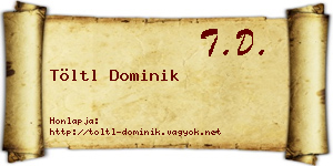 Töltl Dominik névjegykártya